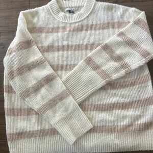 Striped Cream and Tan Sweater